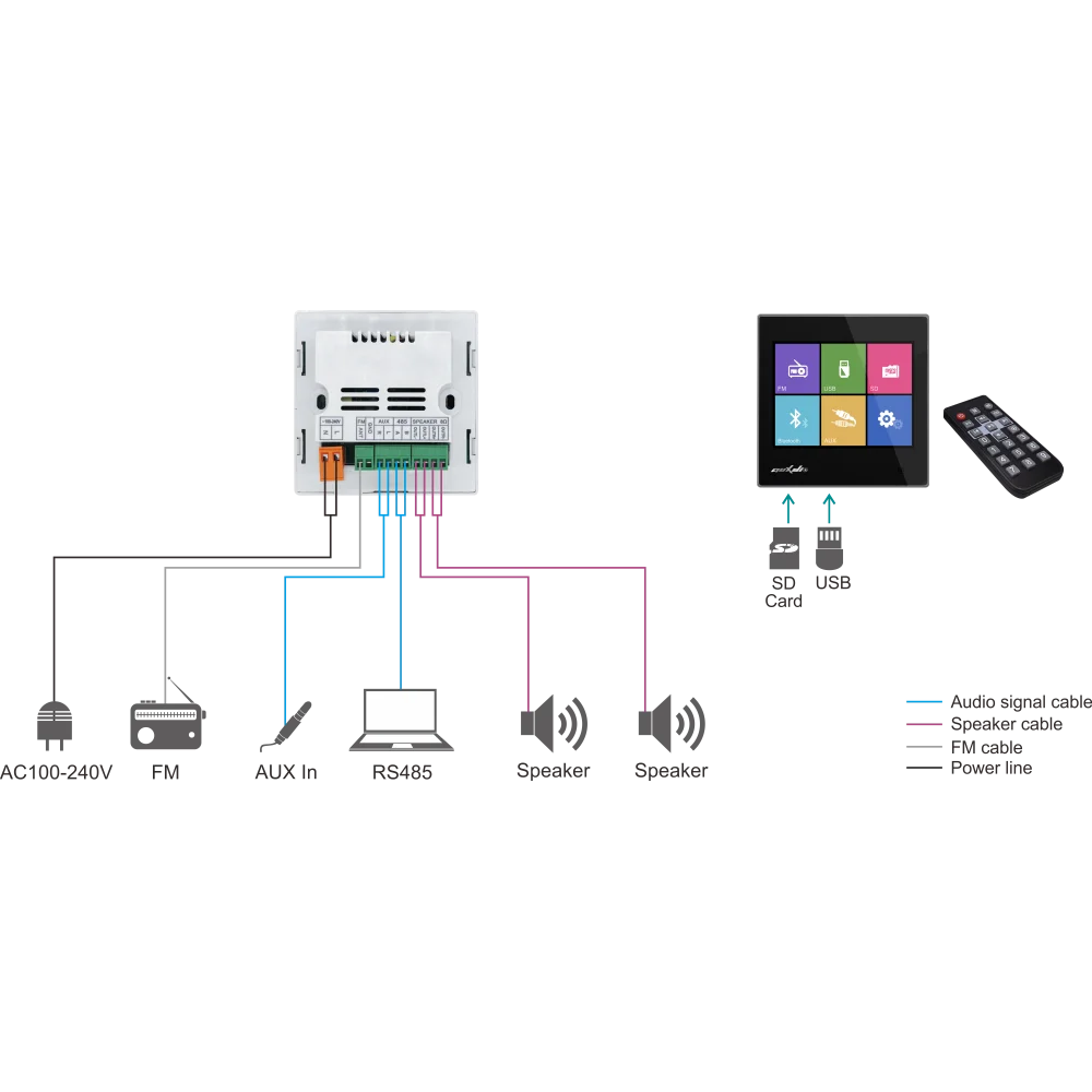 Potencia con Control Digital 10W Dsppa DM837B Con USB SD y Bluetooth