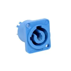 Conector powercon macho p/ chasis AZUL (Cuadrado)