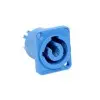 Conector powercon macho p/ chasis AZUL (Cuadrado)