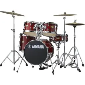 Batería Acústica Yamaha JK6F5CR Manu Katche Junior De 5 Cuerpos Color Cranberry Red