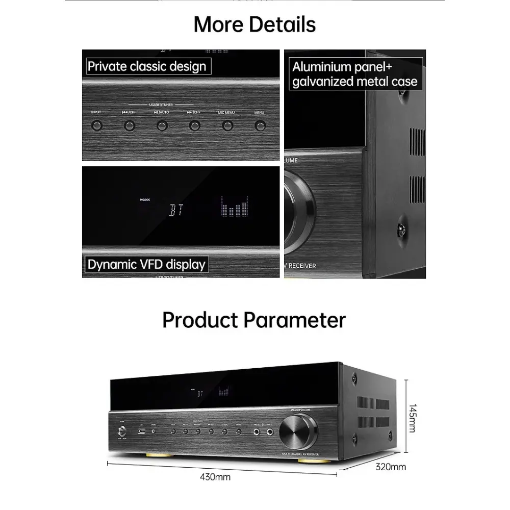 Sintoamplificador 7.2 400w Hypersound AV-6136HD