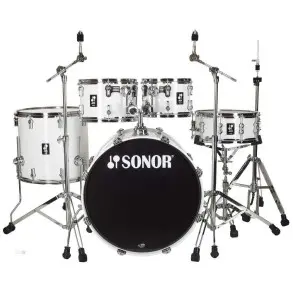 Batería Sonor AQ1 STUDIO 5 Cuerpos Color PIANO WHITE incl. HARDWARE 2000