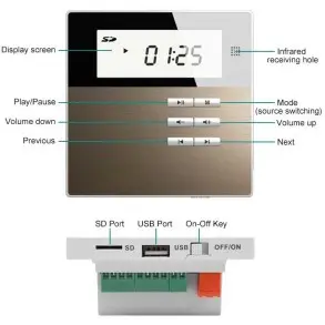 Potencia y Control Dsppa M2B Con USB SD y Bluetooth 1 Zona 20W