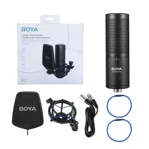 Microfono Boya M1000 PRO Condenser Multipatron Diafragma Grande