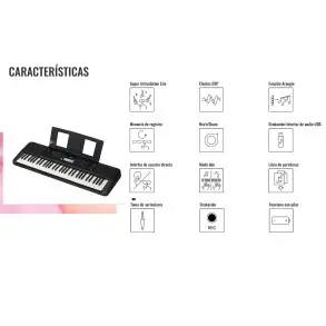 Teclado Yamaha PSRE 283 61 Teclas con USB 650 Sonidos