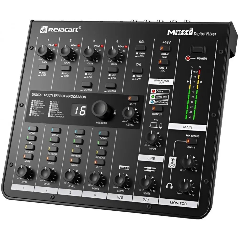 Consola Digital Relacart MIXX8.6 Estudio Podcast Streaming