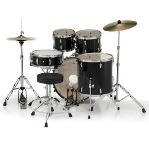 Bateria Pearl Roadshow 5 Cuerpos Bombo 22 Fierros + Platillos Jet Black