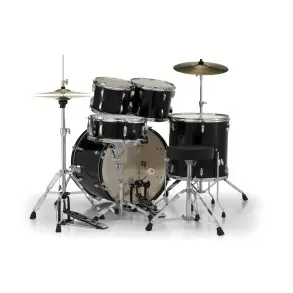 Bateria Pearl Roadshow 5 Cuerpos Bombo 22 Fierros + Platillos Jet Black