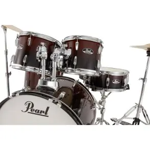 Bateria Pearl Roadshow 5 Cuerpos Bombo 22 Fierros + Platillos Garnet Fade