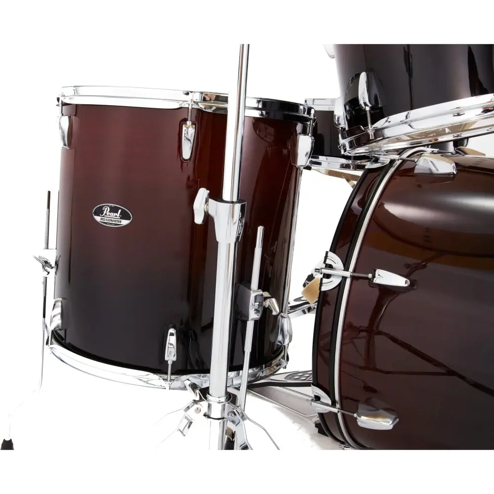 Bateria Pearl Roadshow 5 Cuerpos Bombo 22 Fierros + Platillos Garnet Fade