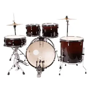 Bateria Pearl Roadshow 5 Cuerpos Bombo 22 Fierros + Platillos Garnet Fade