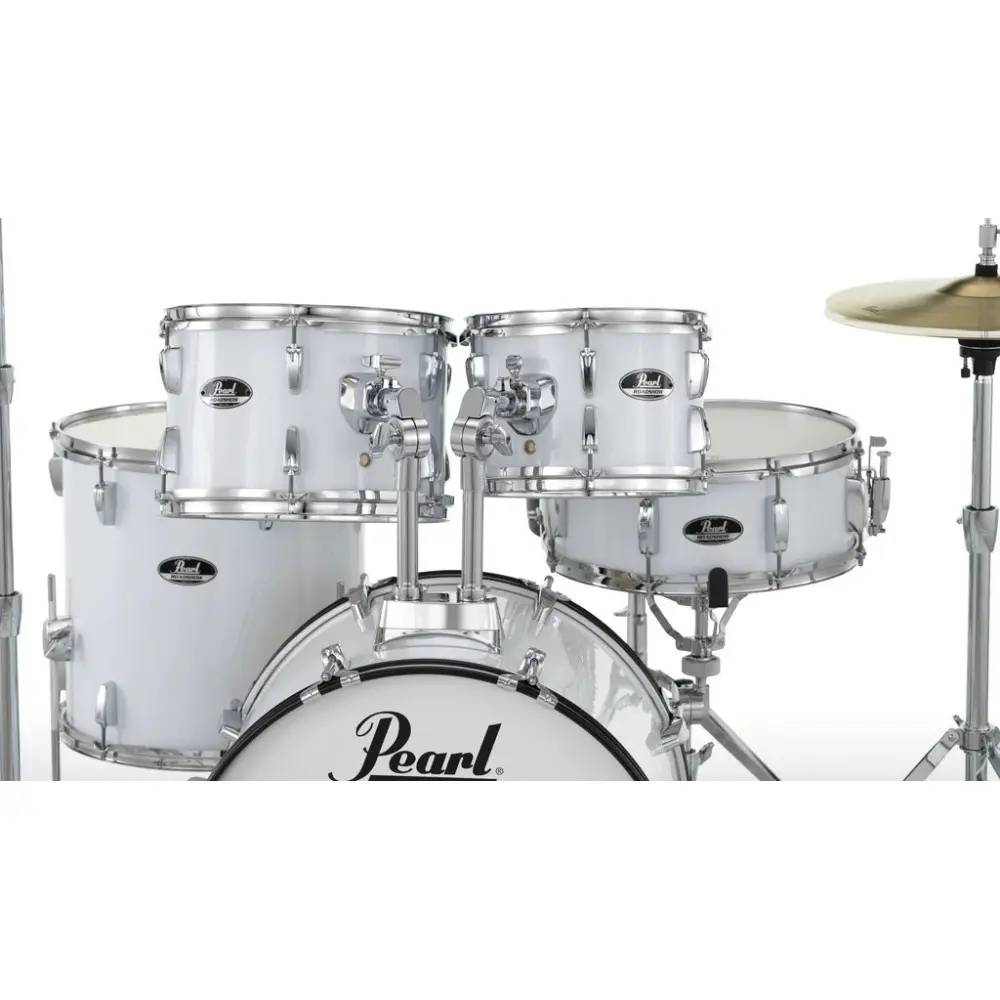 Bateria Pearl Roadshow 5 Cuerpos Bombo 22 Fierros + Platillos White