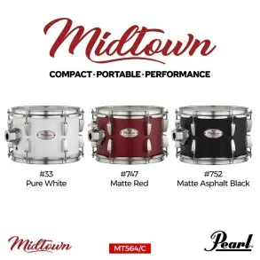 Bateria Pearl Midtown 4 Cuerpos Bombo 16 MT564 White