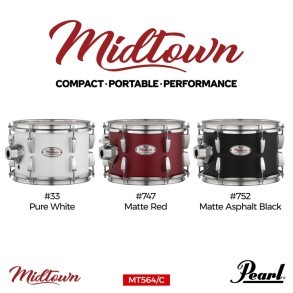 Bateria Pearl Midtown 4 Cuerpos Bombo 16 MT564 Black
