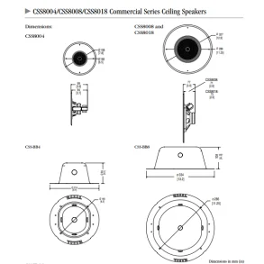 Parlante de Instalacion JBL CSS8004 4" 5w 70-100v