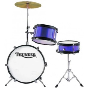 Bateria 3 Cuerpos  Bombo 12 con Banqueta Color Azul