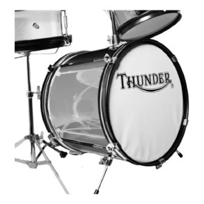 Bateria 3 Cuerpos  Bombo 12 con Banqueta Color Gris Sparkle