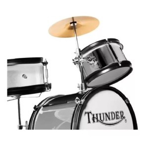 Bateria 3 Cuerpos  Bombo 12 con Banqueta Color Gris Sparkle