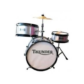 Bateria 3 Cuerpos  Bombo 12 con Banqueta Color Gris Sparkle