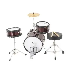 Bateria 3 Cuerpos Bombo 12 con Banqueta Color Gris Sparkle