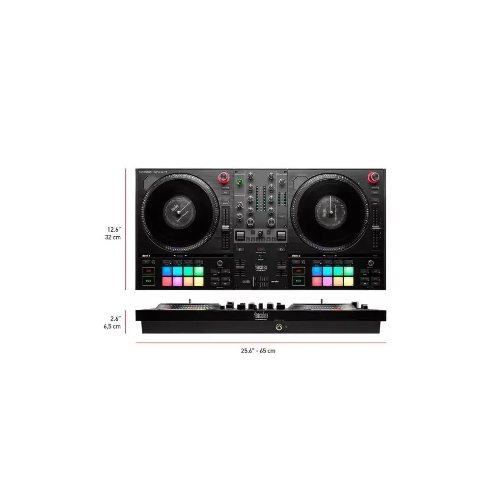 Controlador Dj Hercules Inpulse T7 Serato con USB y salida XLR