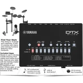 Bateria Electronica Yamaha - DTX402K 4 Cuerpos + Pedal bombo + Pedal Hi Hat