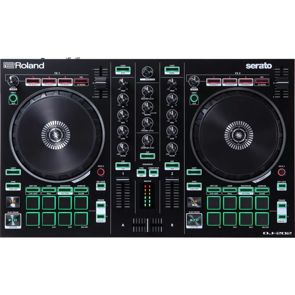 Controlador Dj Roland DJ202 Negro De 2 Canales Interface