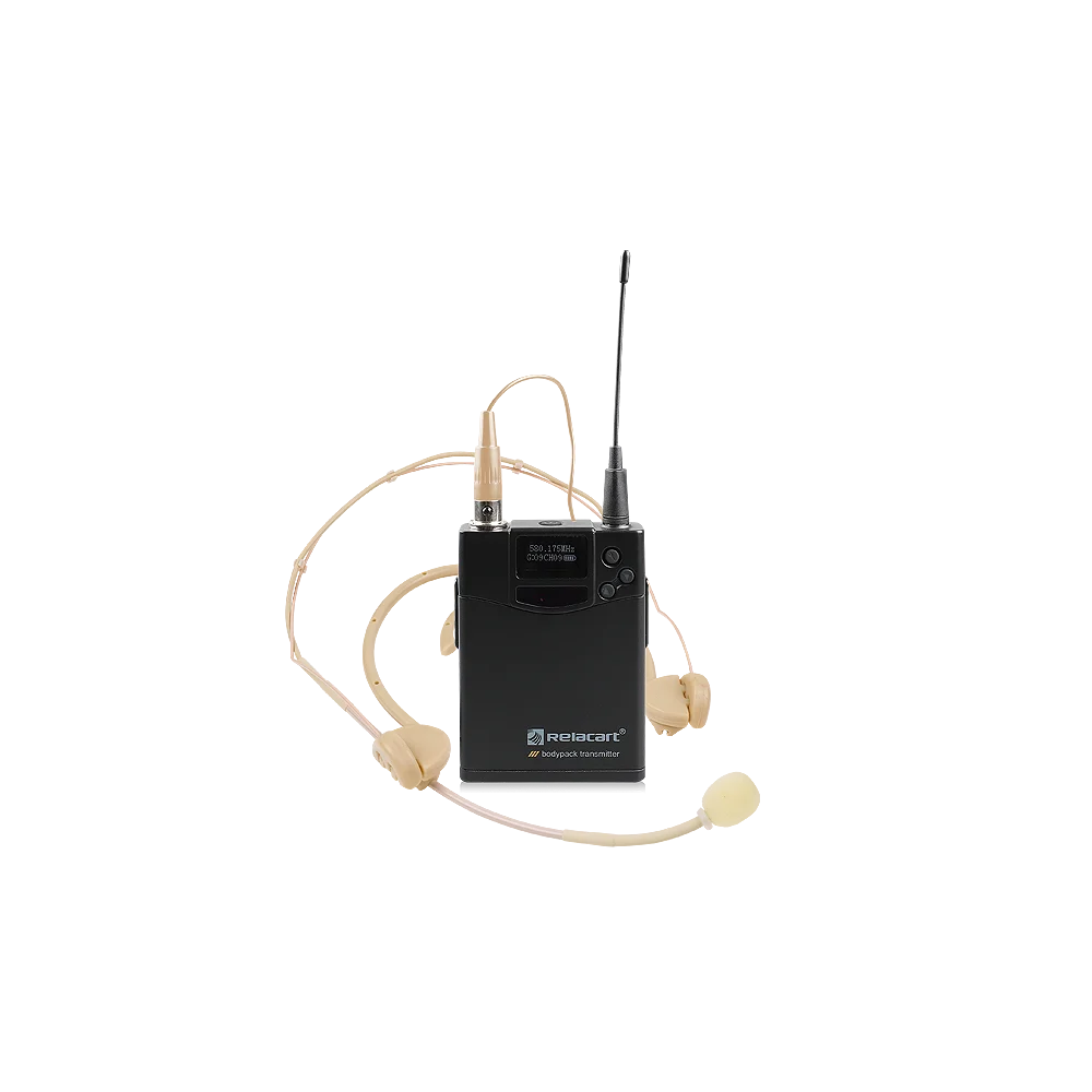 Sistema Inalambrico Relacart UR22S con Body Pack Vincha y Microfono Shure Corbatero