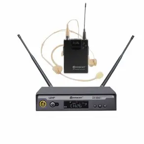 Sistema Inalambrico Relacart UR22S con Body Pack Vincha y Microfono Shure Corbatero