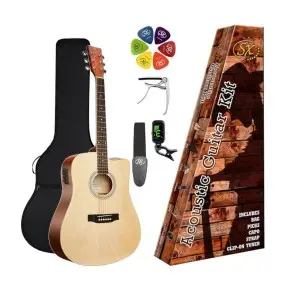 Guitarra ElectroAcustica con pack de Accesorios SX SD104CEK