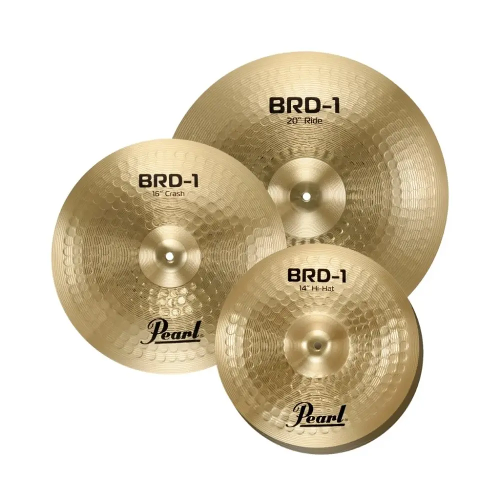 Set Platillos Pearl BRD-1 Hi-Hat de 14", Crash de 16", Ride de 20" con funda