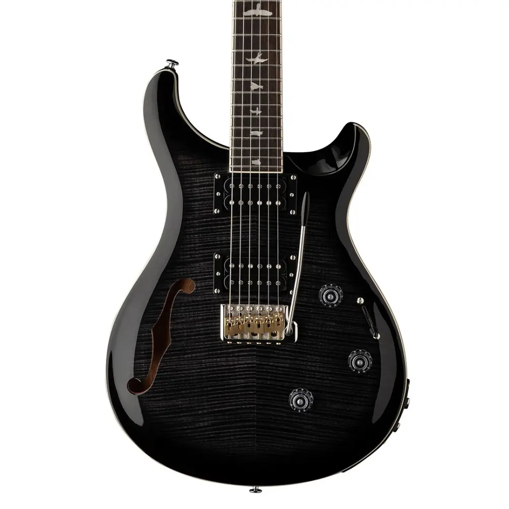 Guitarra Electrica SE Custom 24 Semi Hollow Piezo Charcoal Burst