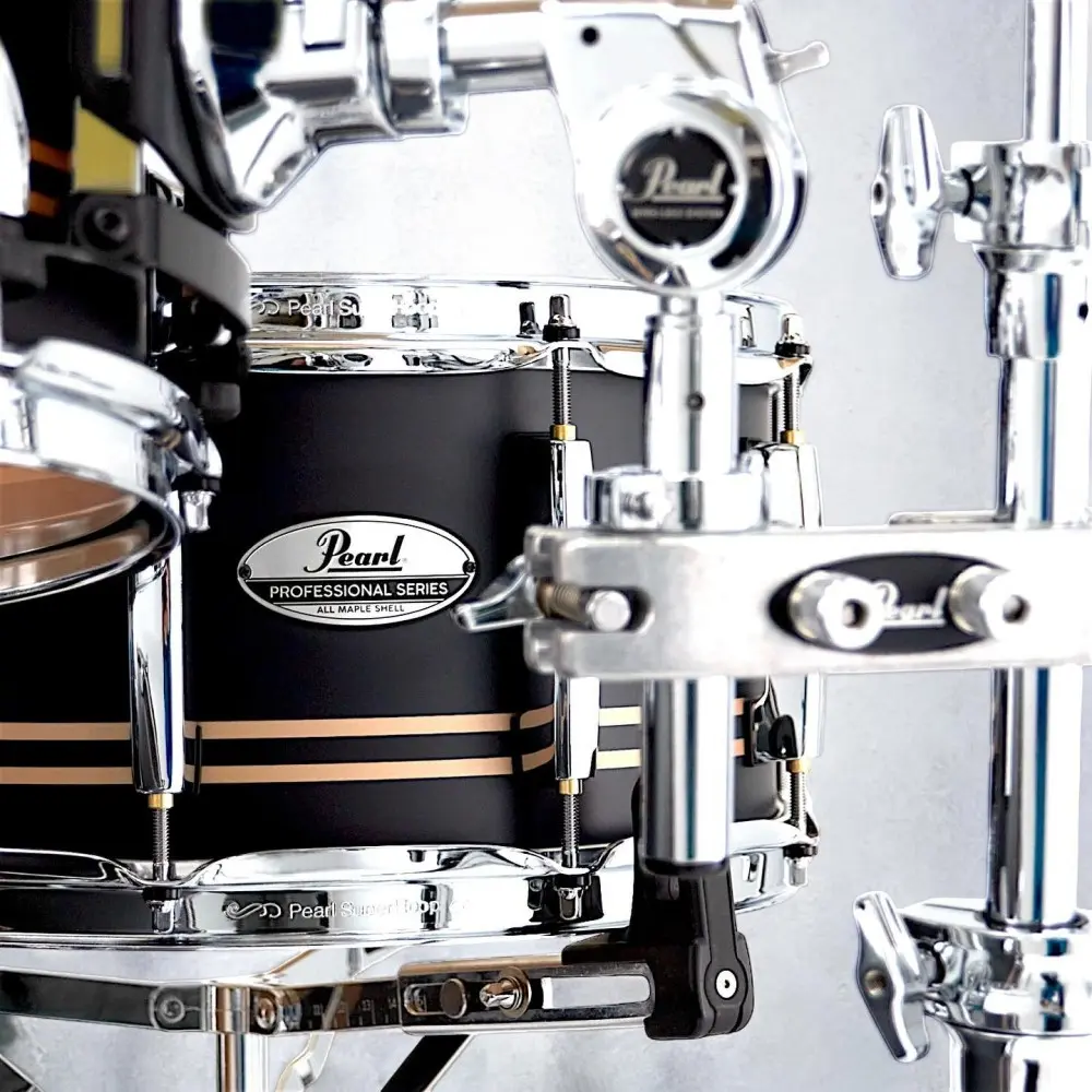 Bateria Pearl Professional Series 4 Cuerpos Bombo 22 Color Satin Gold Contrail
