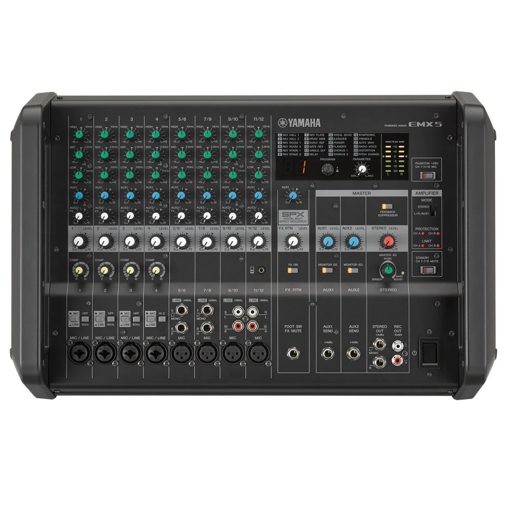 Mixer 12 Canales Potenciada Yamaha EMX5 con Efectos
