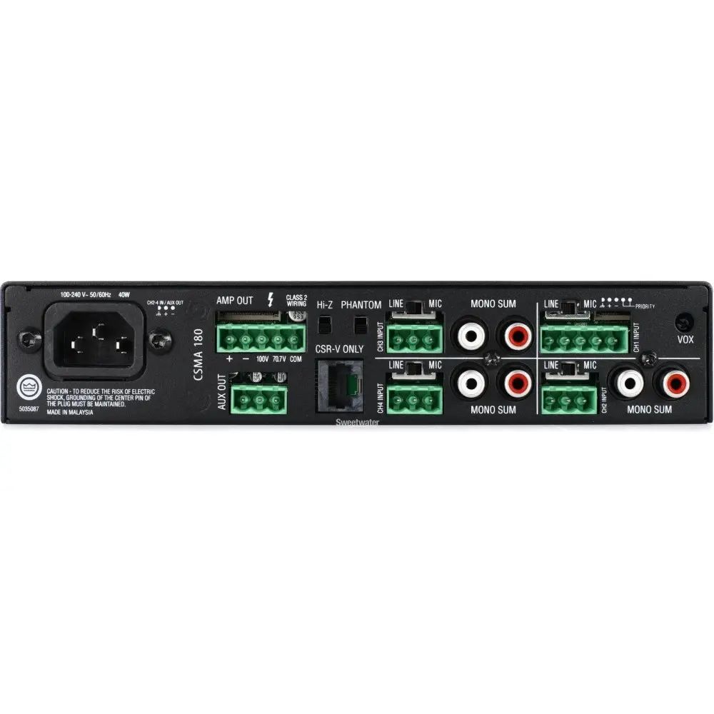 Mixer Potencia de Instalacion JBL NCSMA180 80W 70-100v