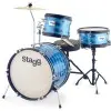 Bateria Para Niños Stagg 3 Cuerpos 16" Platillos Banqueta y Palillos Color Azul