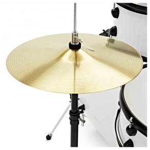 Bateria 5 Cuerpos Bombo 22 Fierros + Platillos Thunder Blanco