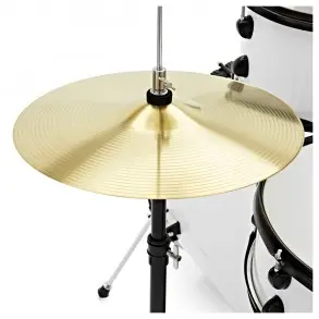 Bateria 5 Cuerpos Bombo 22 Fierros + Platillos Thunder Blanco