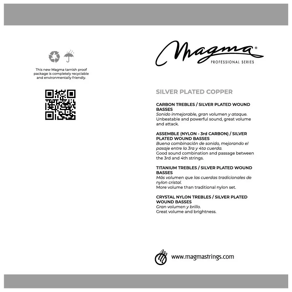 Encordado Guitarra Clásica Magma Tensión Media Plated Gc110