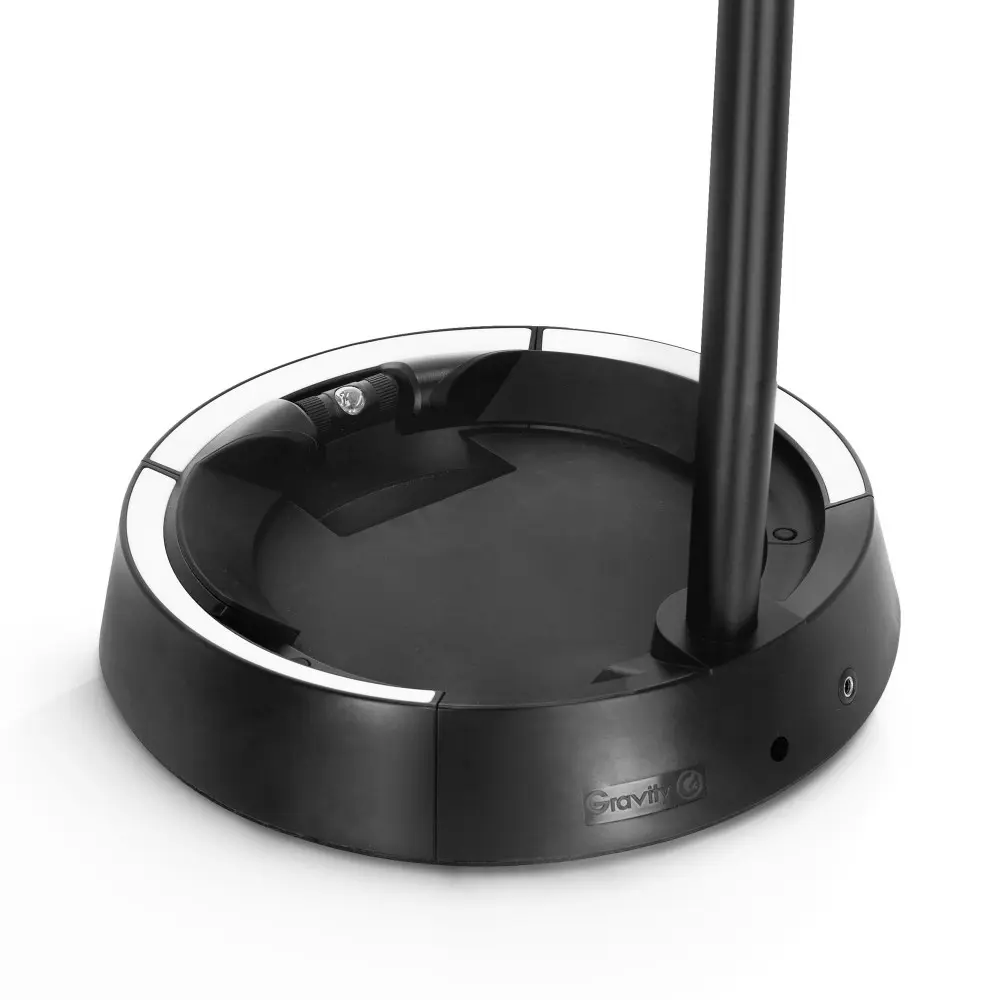Soporte de Guitarra o bajo universal con Luz Led Gravity GSLS01NHB con cuello y cierre automatico