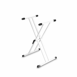Soporte tijera doble para piano o teclado Blanco Gravity KSX2W soporta 65 kg