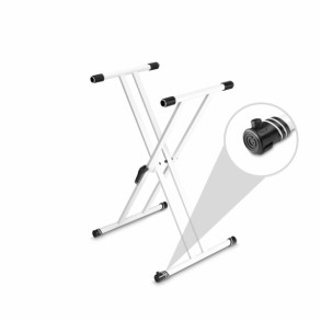 Soporte tijera doble para piano o teclado Blanco Gravity KSX2W soporta 65 kg