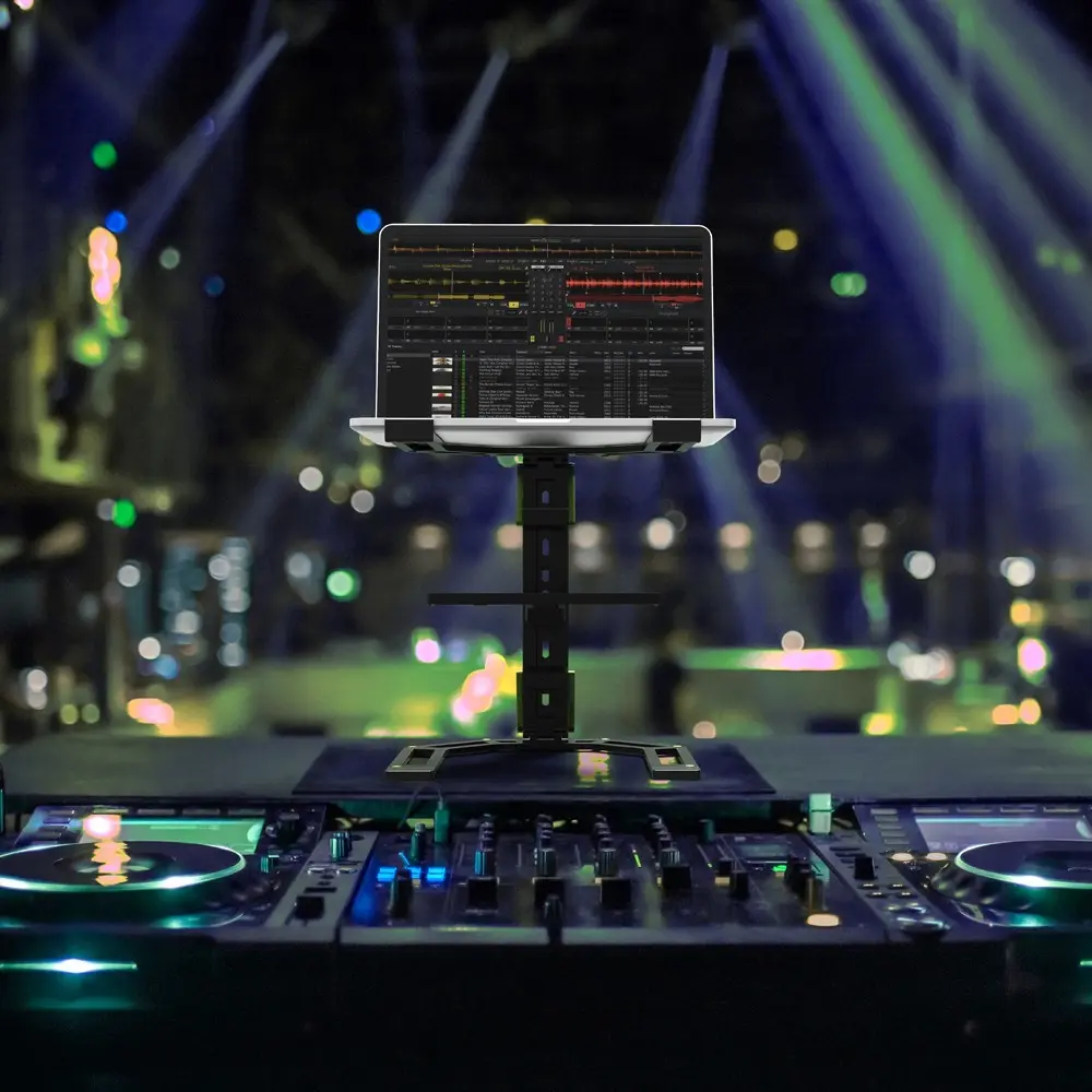 Soporte de Notebook y Controlador DJ Gravity LTS01B plegable con bandeja extra