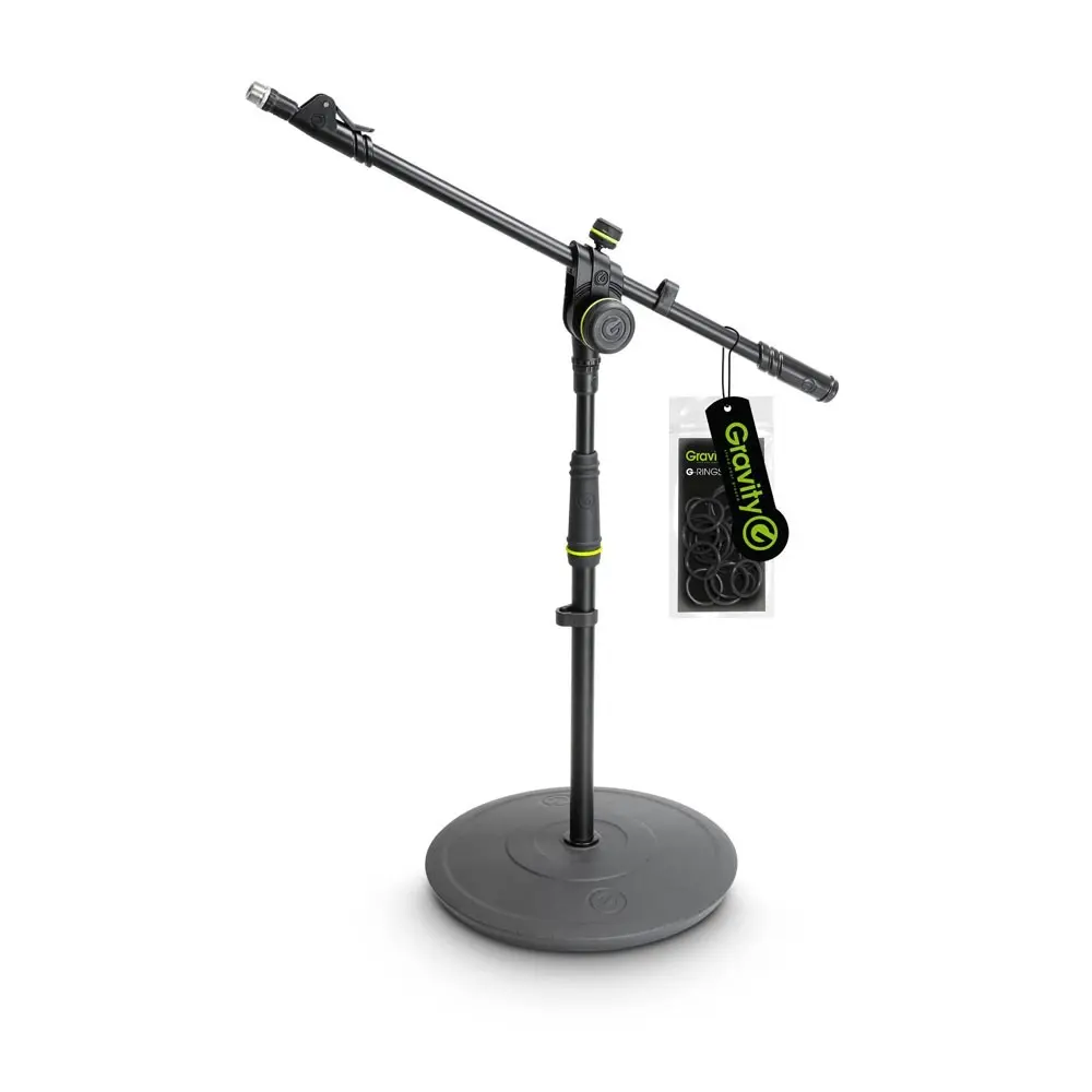 Soporte de Microfono Tipo Boom Corto Gravity MS2222B con base redonda pesada y ajuste telescopico