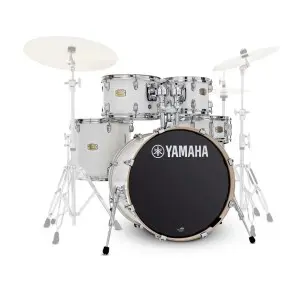 Batería Acustica 5 Cuerpos Bombo 22" Yamaha Stage Custom Birch Blanca SBP2F5CW