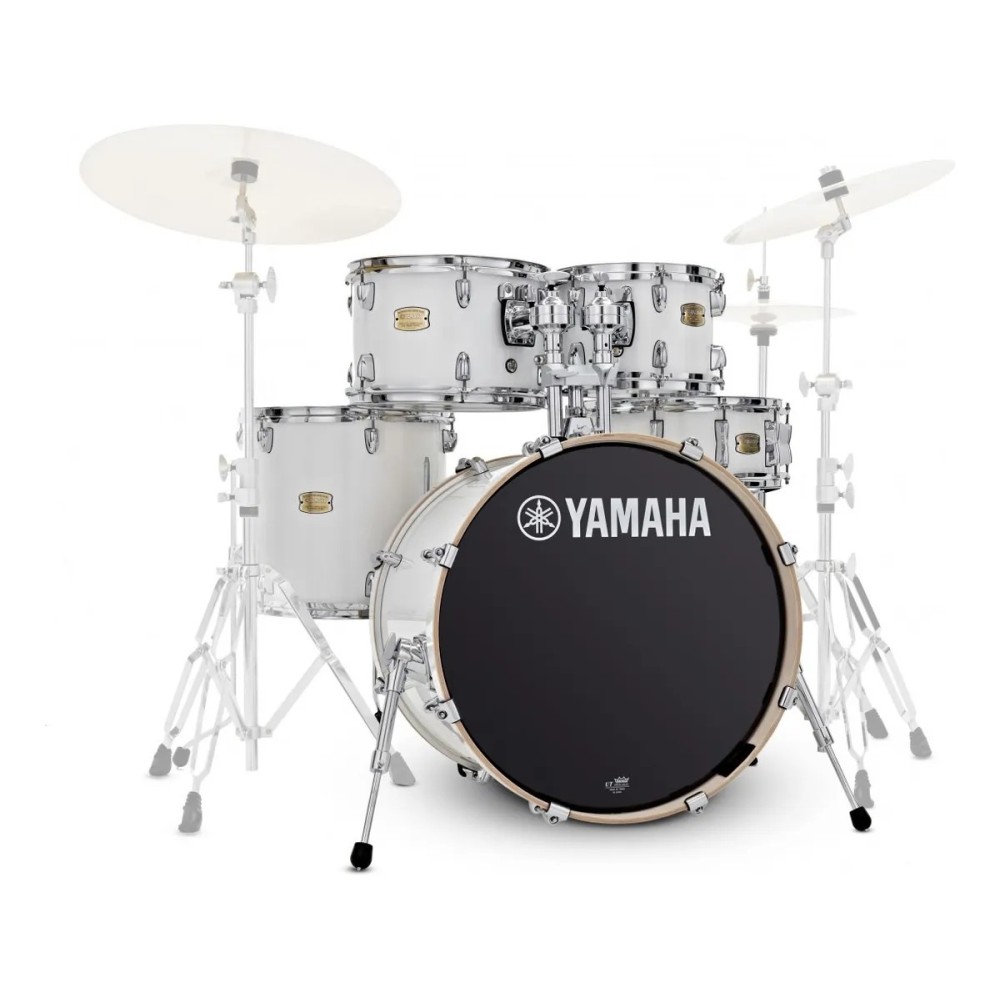 Batería Acustica 5 Cuerpos Bombo 22" Yamaha Stage Custom Birch Blanca SBP2F5CW
