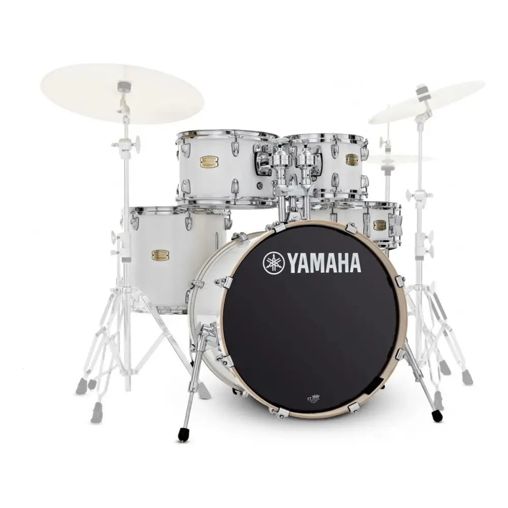 Batería Acustica 5 Cuerpos Bombo 22" Yamaha Stage Custom Birch Blanca SBP2F5CW