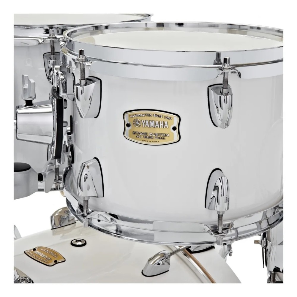 Batería Acustica 5 Cuerpos Bombo 22" Yamaha Stage Custom Birch Blanca SBP2F5CW