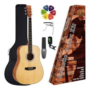 Pack Guitarra Acustica SX SD104LK Color Natural
