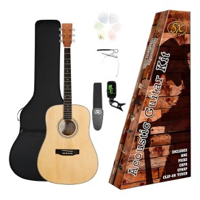 Pack Guitarra Acustica SX SD104LK Color Natural